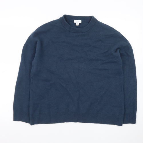 Reiss Men’s Blue Merino Wool XL Crew Neck Pullover Jumper