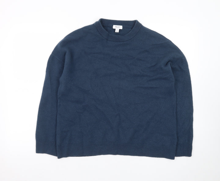 Reiss Men’s Blue Merino Wool XL Crew Neck Pullover Jumper