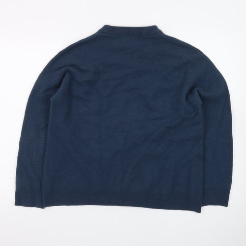 Reiss Men’s Blue Merino Wool XL Crew Neck Pullover Jumper