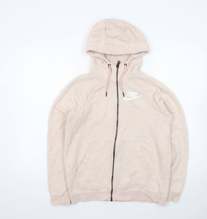 Nike Women's Beige Full Zip Hoodie Size S Relaxed Fit