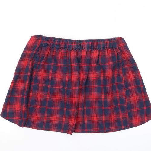 River Island Womens Red Plaid Wrap Flannel Short Skirt Size 12