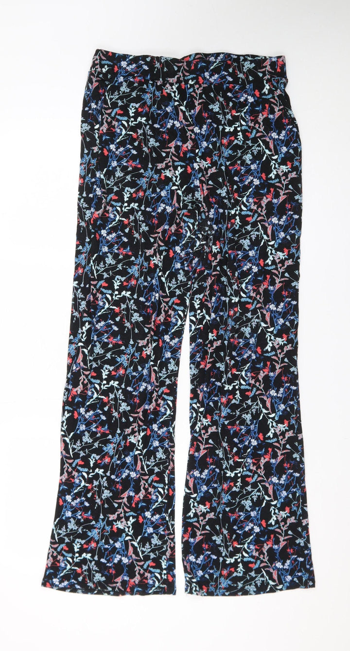 Anna Rose Women's Multicoloured Floral Jersey Trousers Size 12