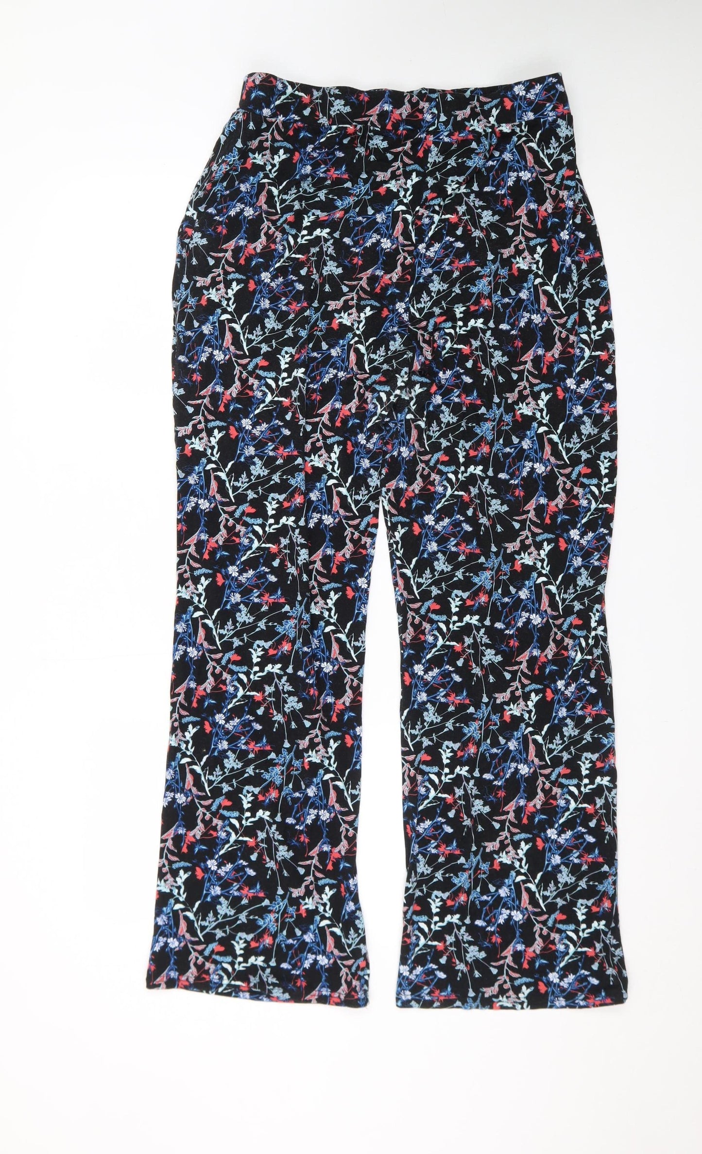 Anna Rose Women's Multicoloured Floral Jersey Trousers Size 12