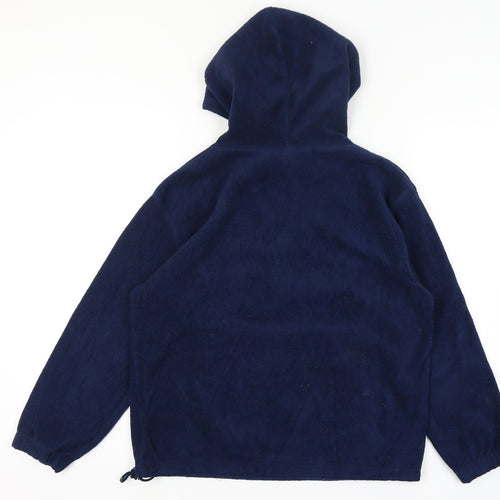 Disney Navy Fleece Pullover Hoodie Women L Mickey Donald Goofy Pluto