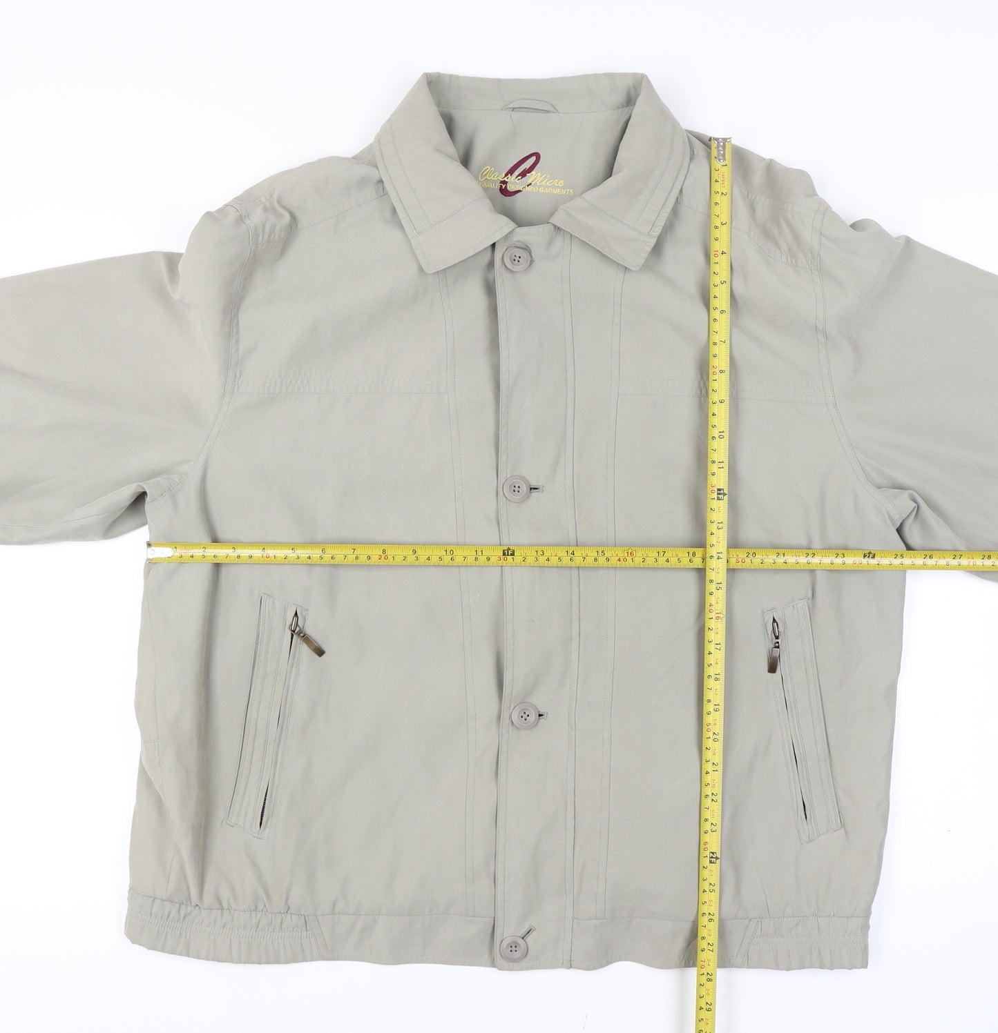 C&A Men’s Beige Basic Jacket Size 58 Polyester Blend