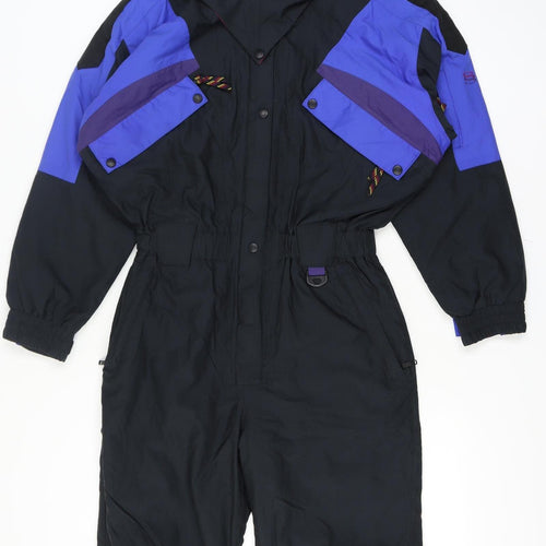 Slalom Sports Womens Black Ski Suit Size 12 Hooded Waterproof Winter Suit