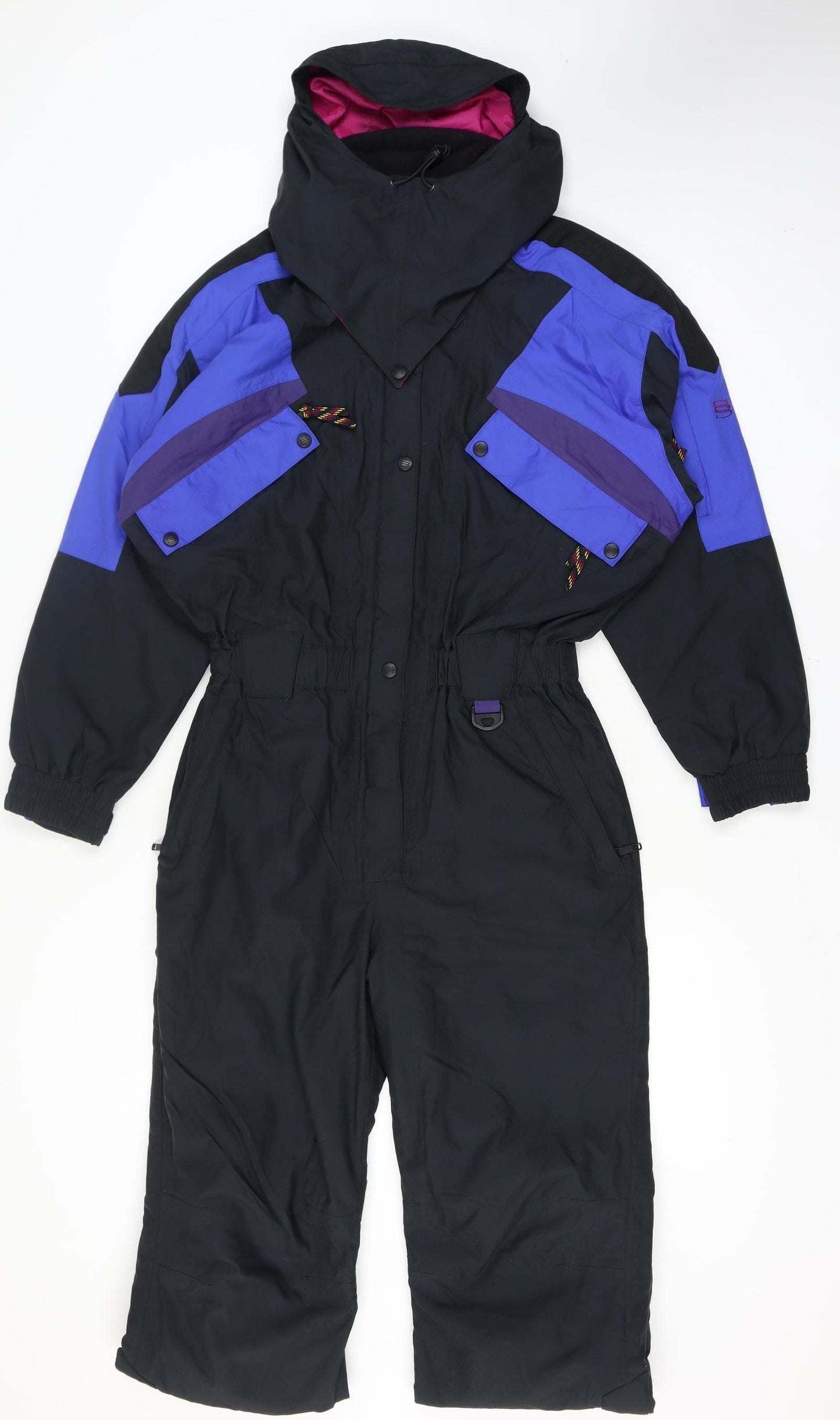 Slalom Sports Womens Black Ski Suit Size 12 Hooded Waterproof Winter Suit