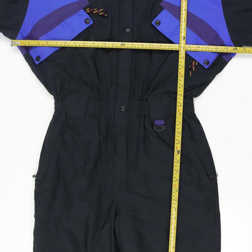 Slalom Sports Womens Black Ski Suit Size 12 Hooded Waterproof Winter Suit