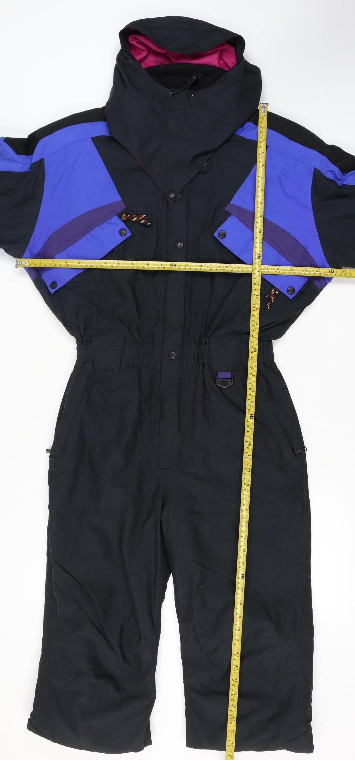 Slalom Sports Womens Black Ski Suit Size 12 Hooded Waterproof Winter Suit