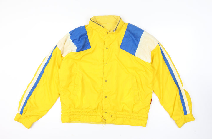 Sportman Men's Yellow Retro Bomber Jacket Size 50 Full Zip Stand-Up Collar