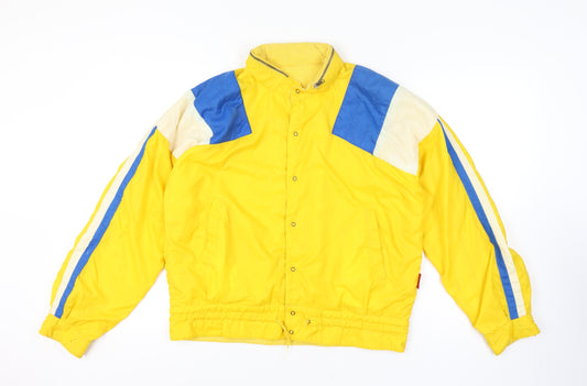 Sportman Men's Yellow Retro Bomber Jacket Size 50 Full Zip Stand-Up Collar