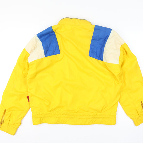 Sportman Men's Yellow Retro Bomber Jacket Size 50 Full Zip Stand-Up Collar
