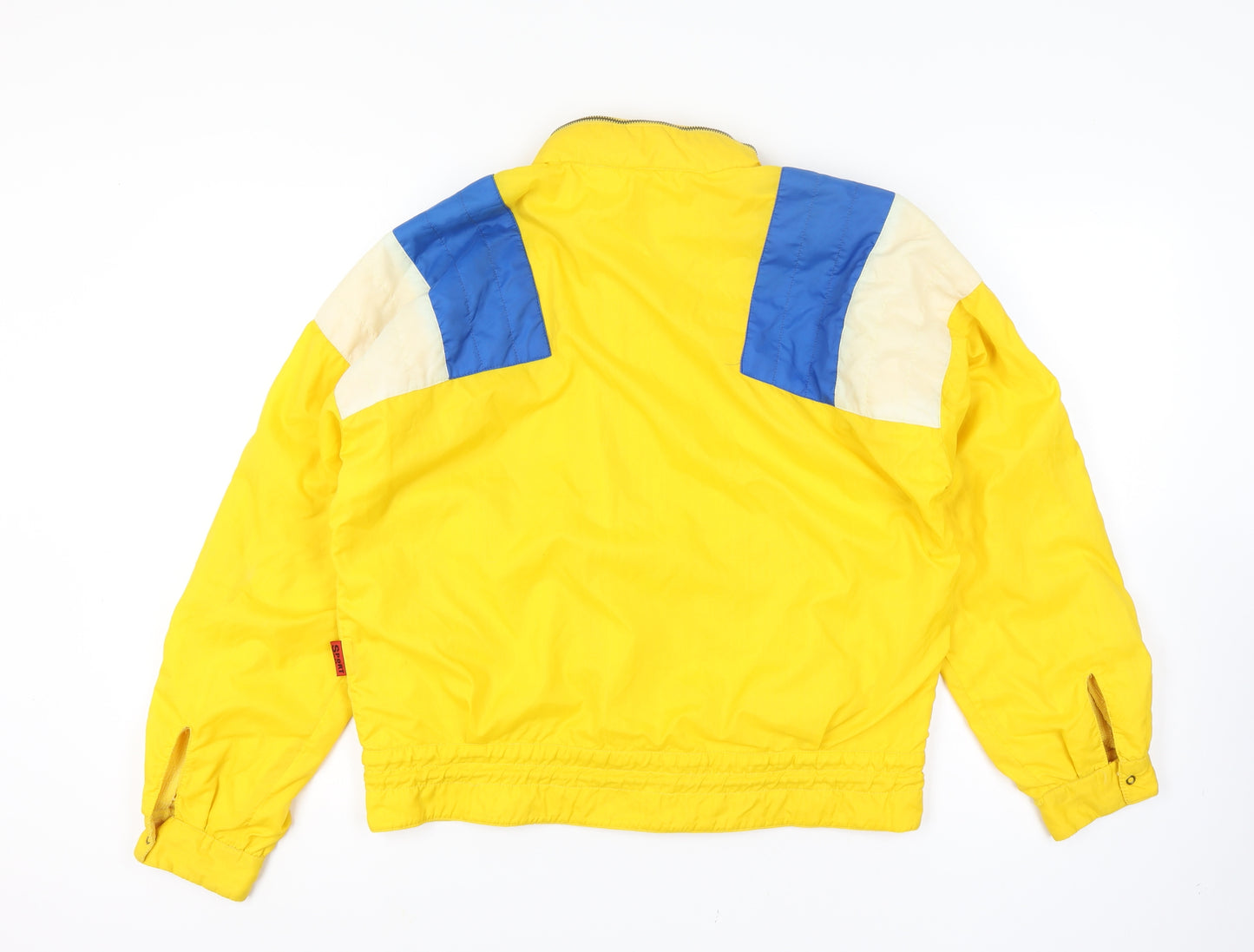 Sportman Men's Yellow Retro Bomber Jacket Size 50 Full Zip Stand-Up Collar