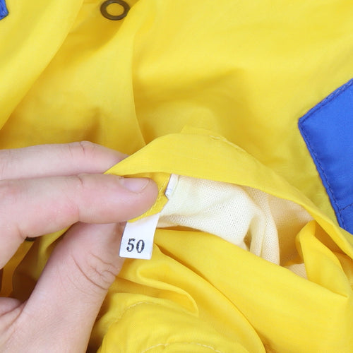 Sportman Men's Yellow Retro Bomber Jacket Size 50 Full Zip Stand-Up Collar