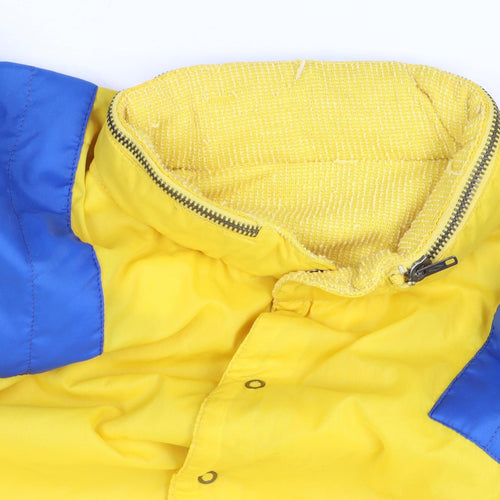 Sportman Men's Yellow Retro Bomber Jacket Size 50 Full Zip Stand-Up Collar