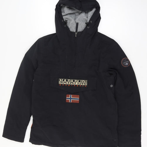 Napapijri Men's Black Anorak Hooded Waterproof Jacket L