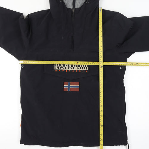 Napapijri Men's Black Anorak Hooded Waterproof Jacket L