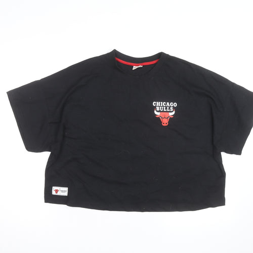 Primark NBA Chicago Bulls Womens Black Cropped T-Shirt 2XL