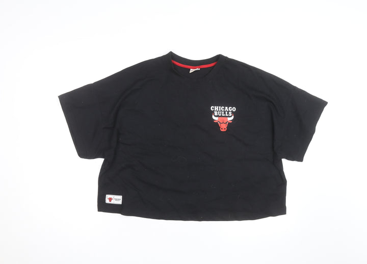 Primark NBA Chicago Bulls Womens Black Cropped T-Shirt 2XL