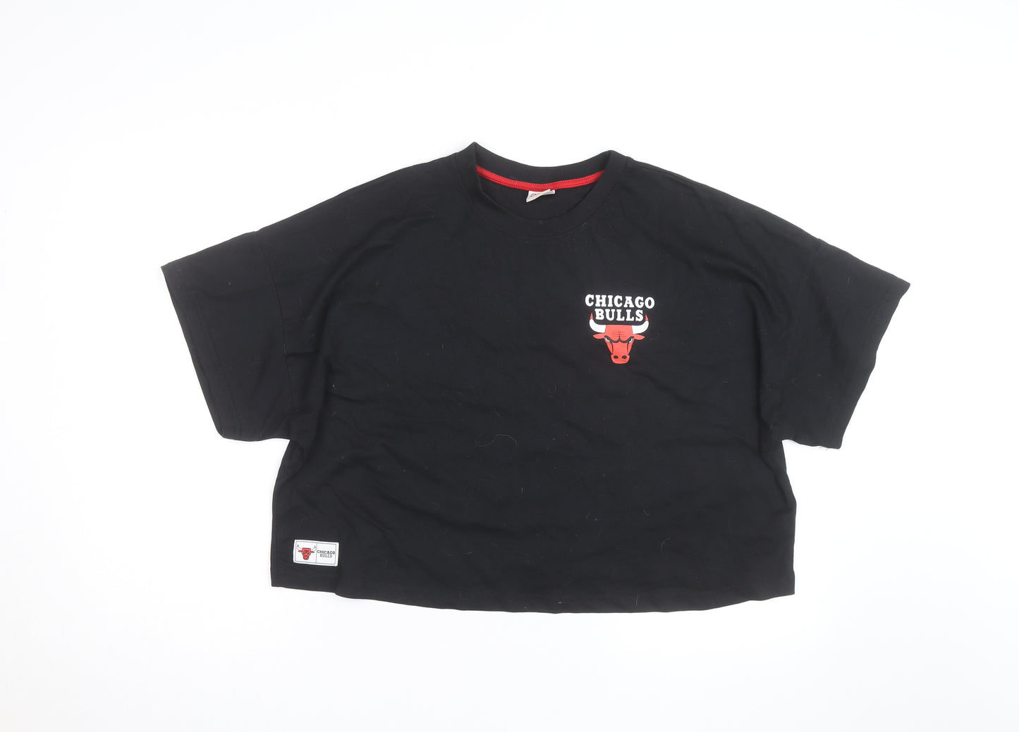Primark NBA Chicago Bulls Womens Black Cropped T-Shirt 2XL