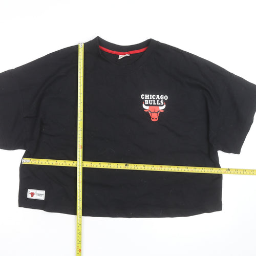 Primark NBA Chicago Bulls Womens Black Cropped T-Shirt 2XL