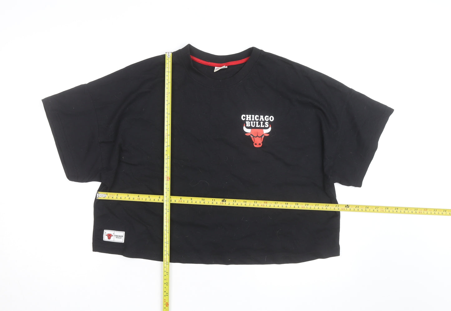 Primark NBA Chicago Bulls Womens Black Cropped T-Shirt 2XL