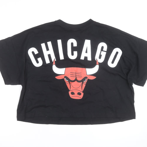 Primark NBA Chicago Bulls Womens Black Cropped T-Shirt 2XL