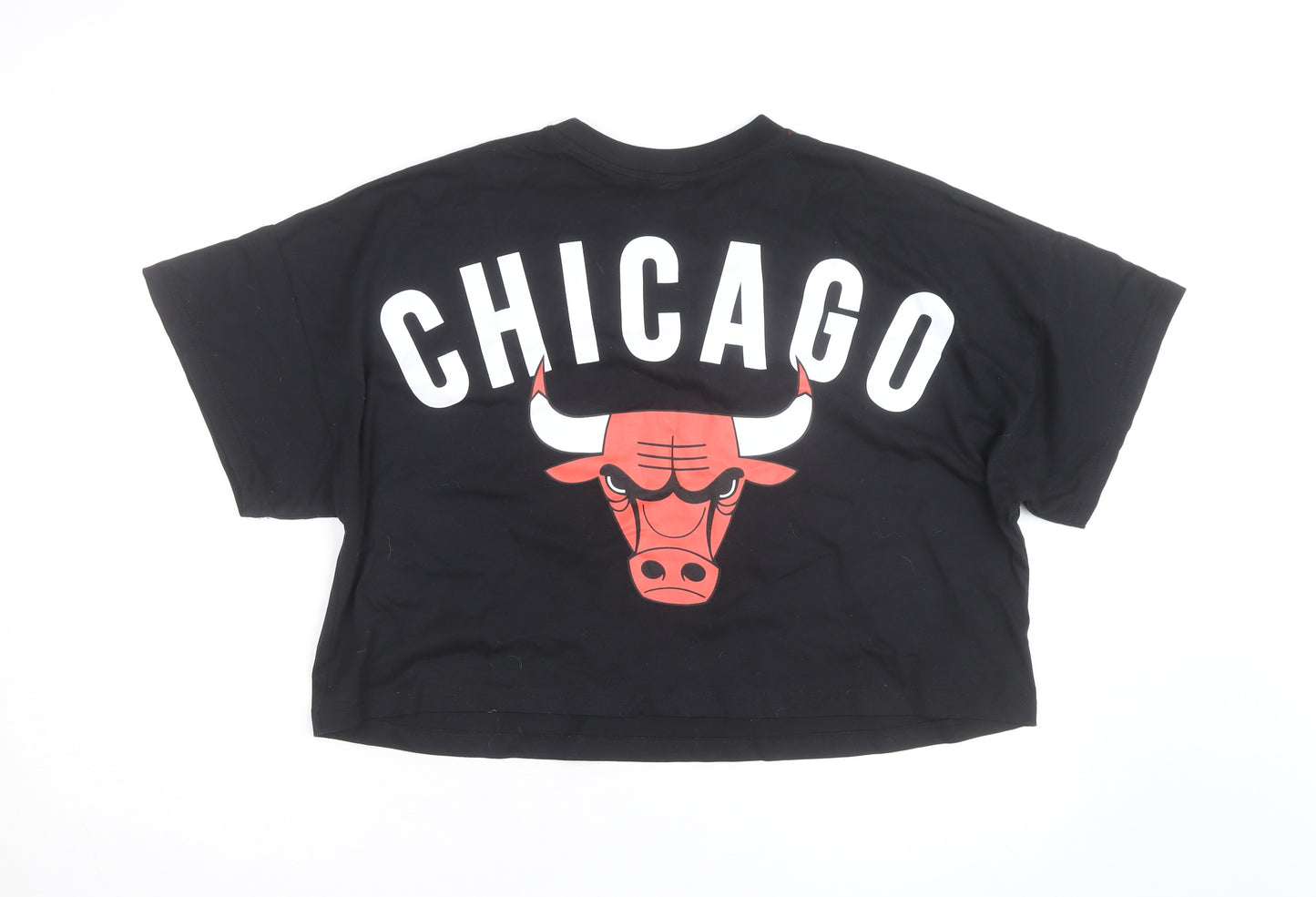 Primark NBA Chicago Bulls Womens Black Cropped T-Shirt 2XL