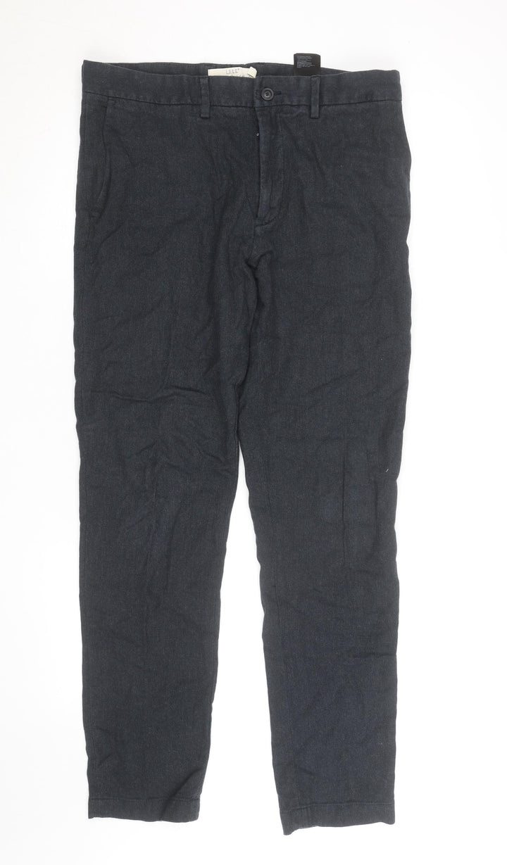 H&M Men’s Black Slim Fit Chino Trousers Size L 34W Casual Cotton