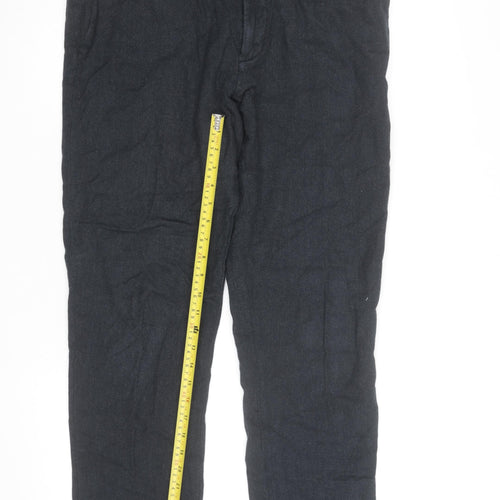 H&M Men’s Black Slim Fit Chino Trousers Size L 34W Casual Cotton