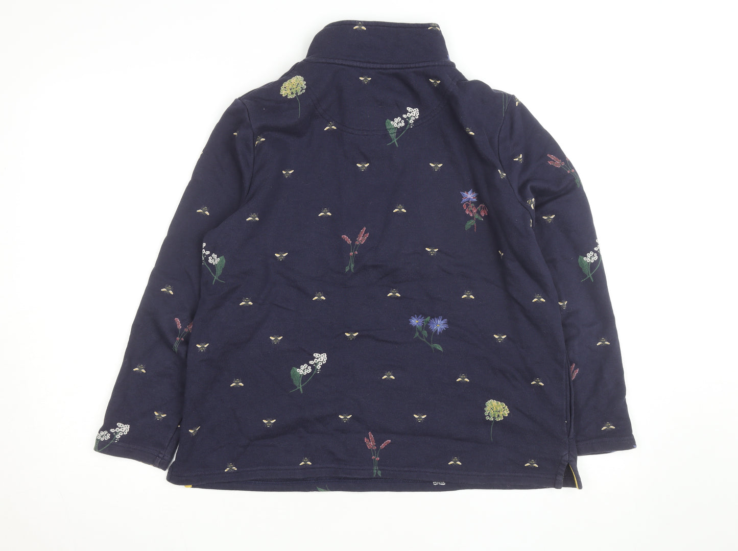 Joules Women Navy Floral Bee 1/4 Zip Sweatshirt UK 12
