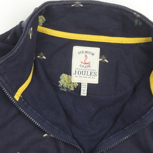 Joules Women Navy Floral Bee 1/4 Zip Sweatshirt UK 12