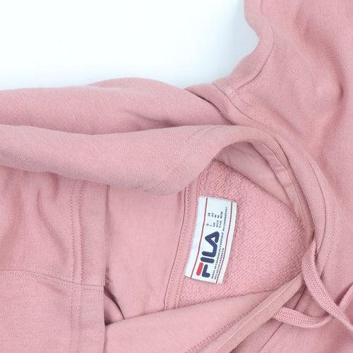 FILA Men's Pink Pullover Hoodie Size M Hooded Sweatshirt