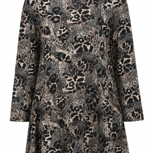 New Look Women Beige Leopard Print A-Line Dress Size 14