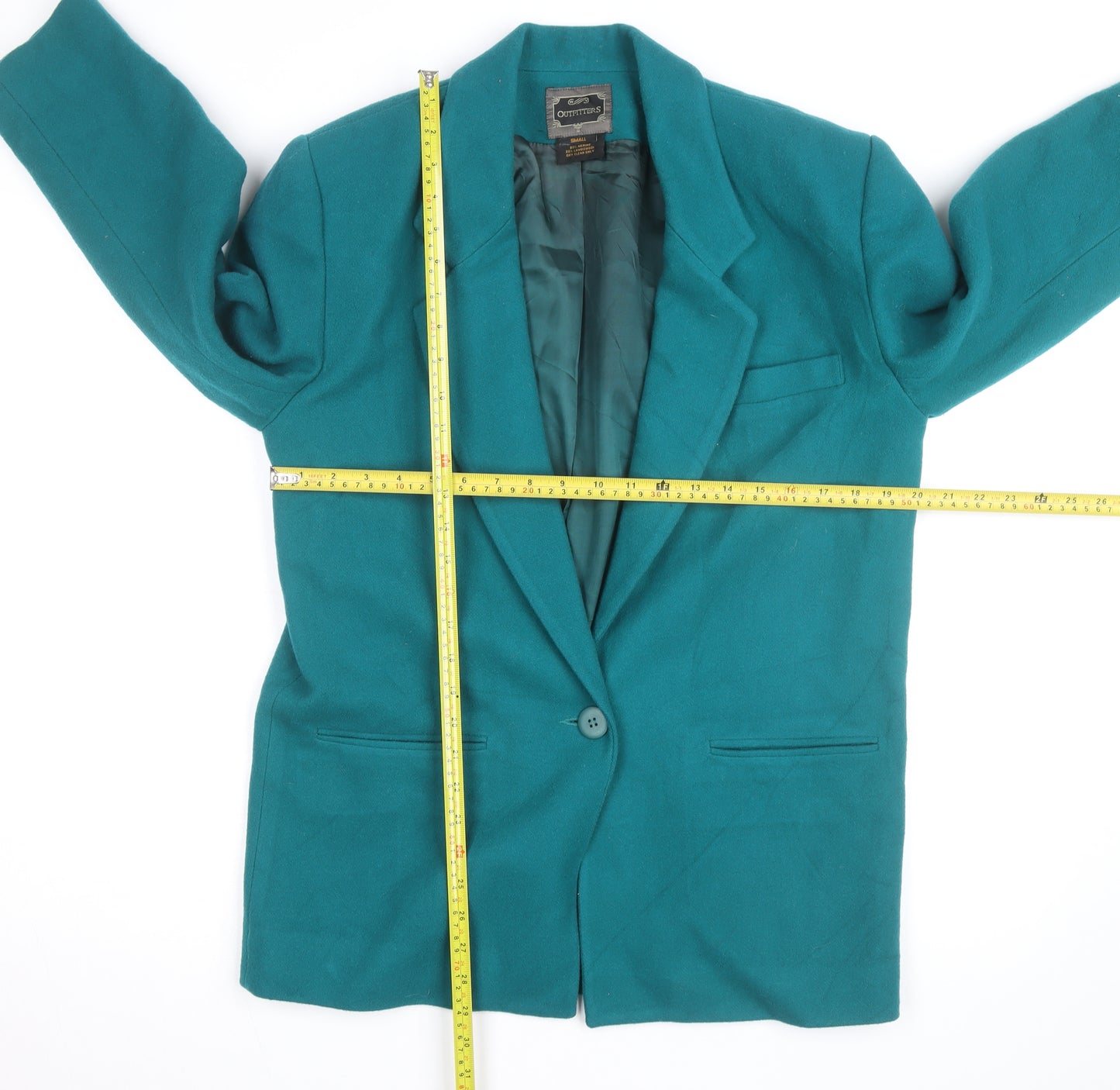 Outfitters Men's Green Wool Blend Blazer Small Classic Formal Jacket