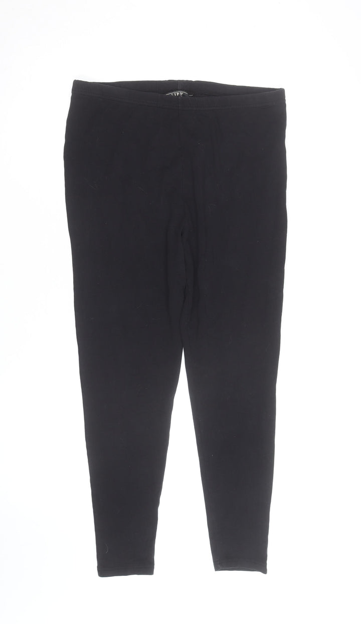 Lipsy Women’s Black Jersey Leggings Size 16 Cotton Stretch