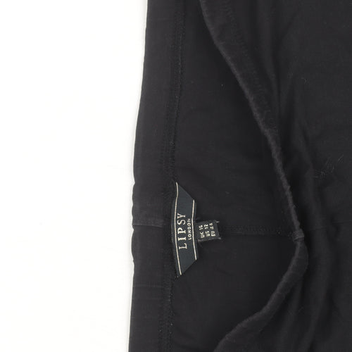 Lipsy Women’s Black Jersey Leggings Size 16 Cotton Stretch