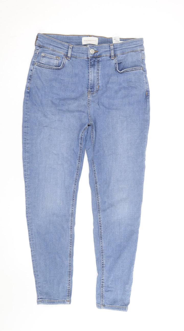 Marks and Spencer Per Una Denim Women's Blue Skinny Jeans Size 14 Short