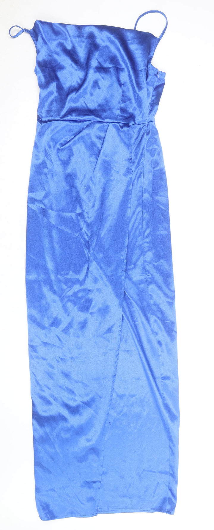 UNIQUE21 Women's Blue Size 8 Long Satin Slip Dress