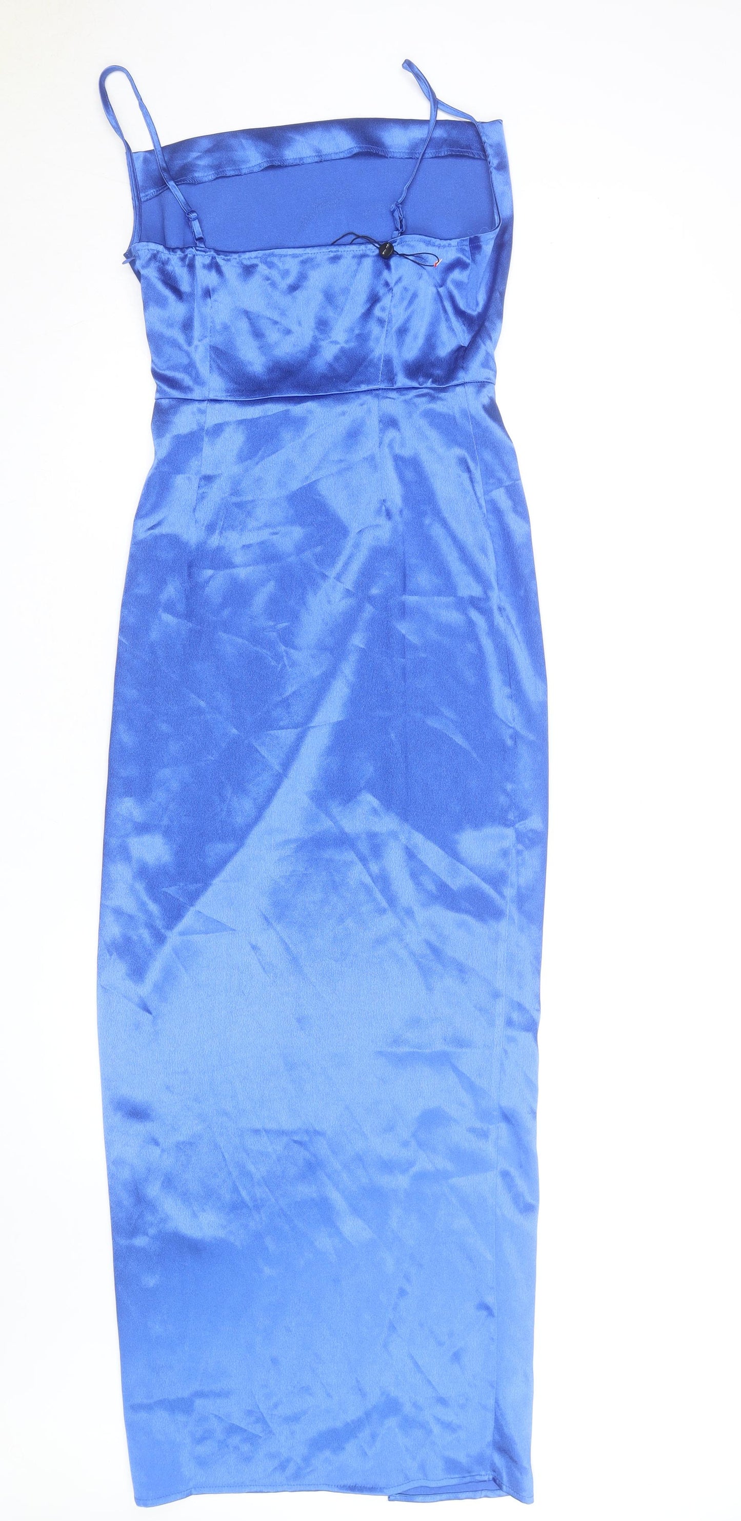 UNIQUE21 Women's Blue Size 8 Long Satin Slip Dress