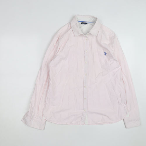 U.S. Polo Assn. Men's Pink Long Sleeve Button-Up Shirt Size L