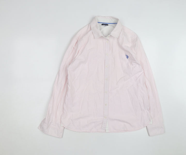 U.S. Polo Assn. Men's Pink Long Sleeve Button-Up Shirt Size L