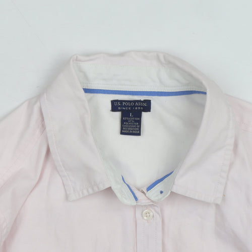 U.S. Polo Assn. Men's Pink Long Sleeve Button-Up Shirt Size L