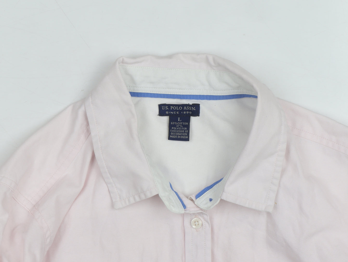 U.S. Polo Assn. Men's Pink Long Sleeve Button-Up Shirt Size L