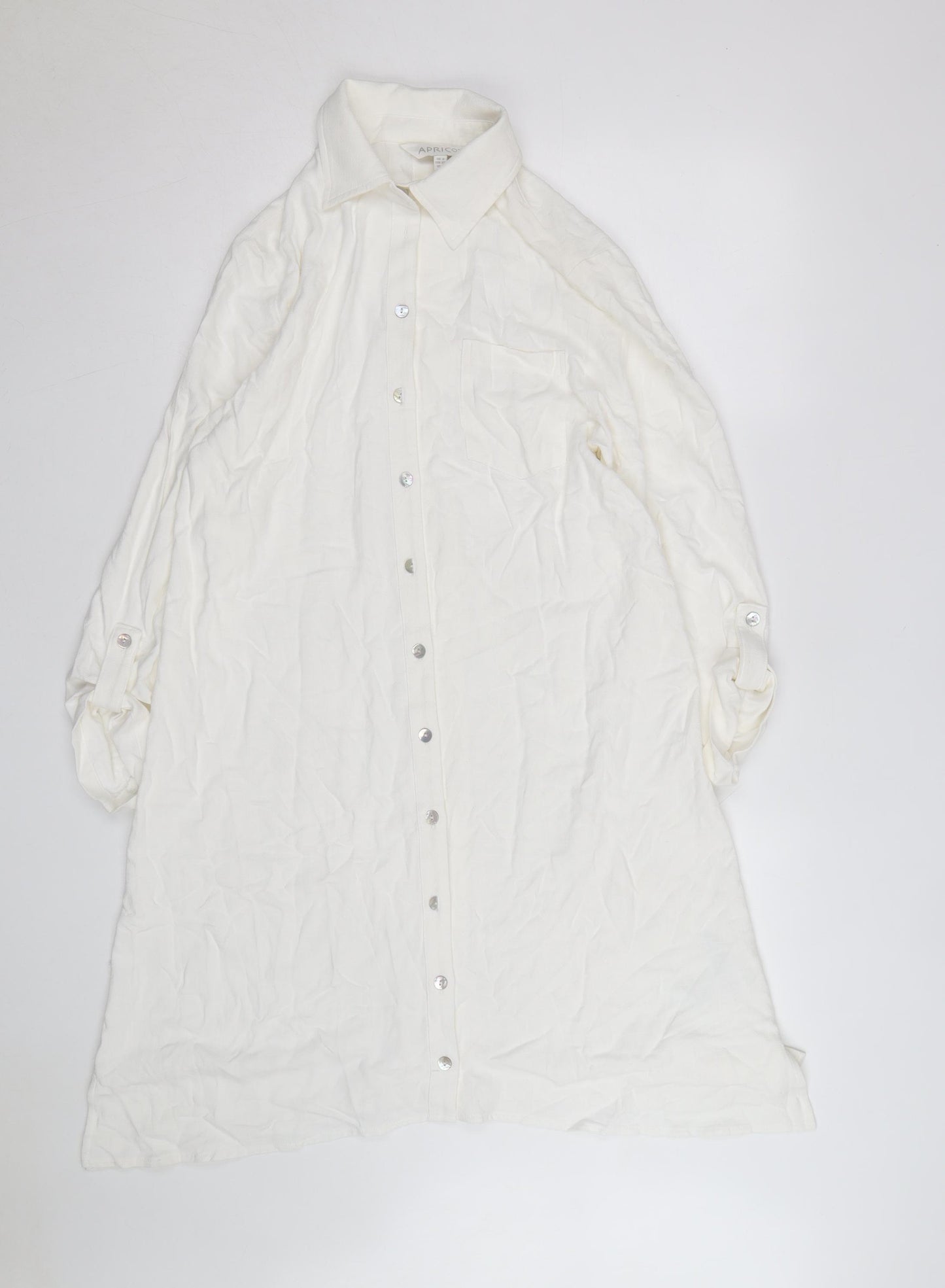 Apricot Women's Ivory Button-Up Long Sleeve Basic Shirt Size 8