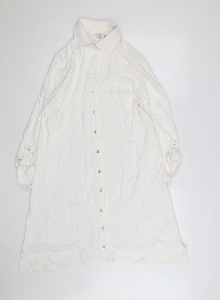 Apricot Women's Ivory Button-Up Long Sleeve Basic Shirt Size 8