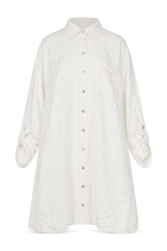 Front view of Apricot Women's Ivory Button-Up Long Sleeve Basic Shirt, size 8