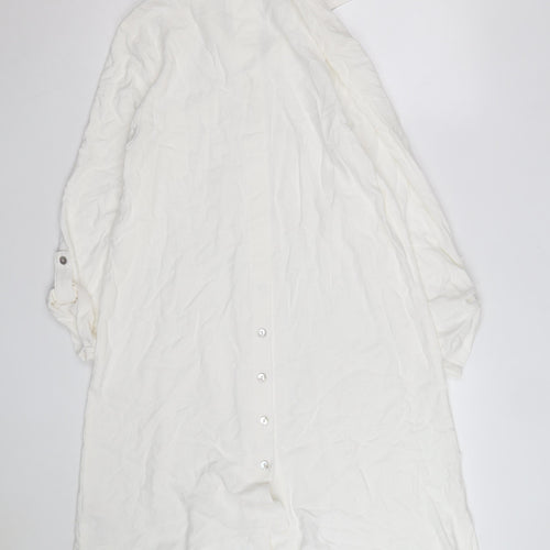 Apricot Women's Ivory Button-Up Long Sleeve Basic Shirt Size 8