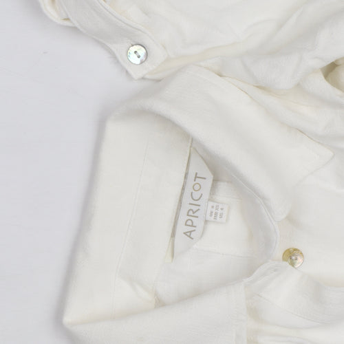 Apricot Women's Ivory Button-Up Long Sleeve Basic Shirt Size 8