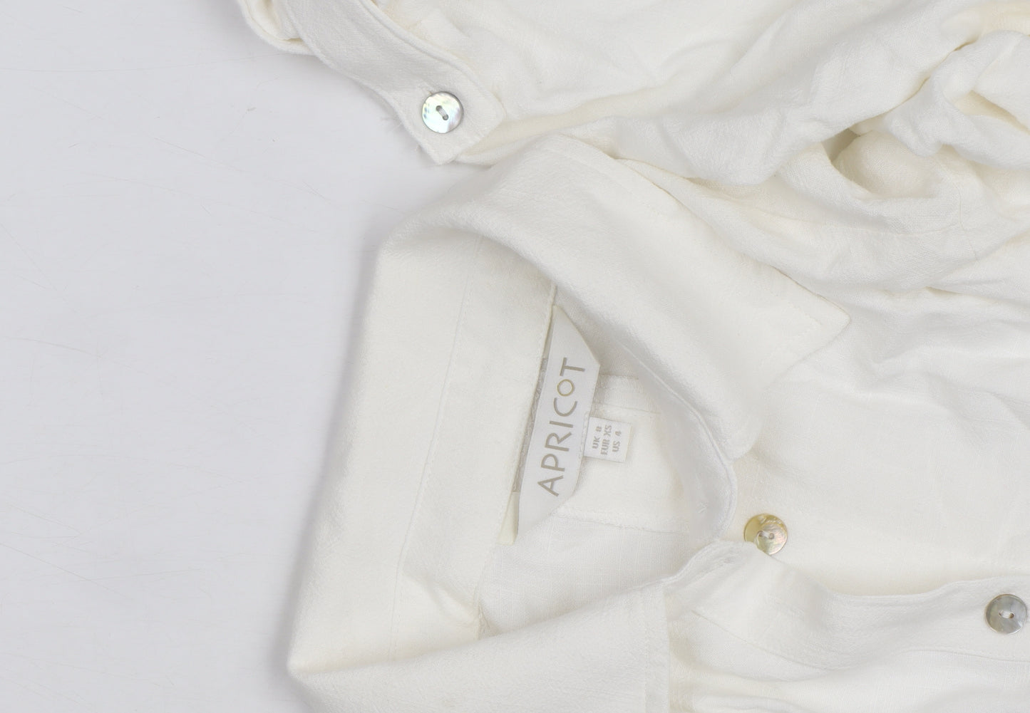 Apricot Women's Ivory Button-Up Long Sleeve Basic Shirt Size 8